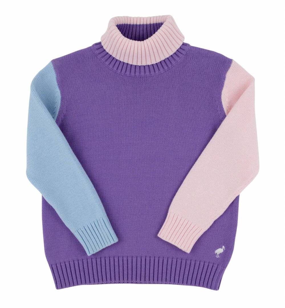 NEW THE BEAUFORT BONNET COMPANY kids' townsend turtleneck sweater in palisades p